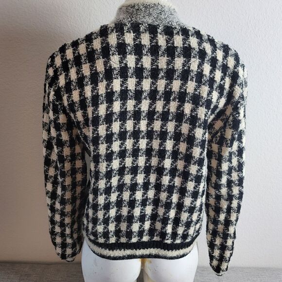 CANVASBACKS Checkered Wool Cardigan - Picture 7 of 8